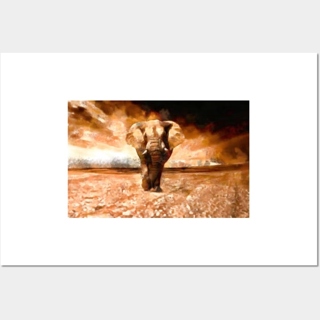 Stunning And Beautiful Elephant Digital Painting Wall Art by NeavesPhoto